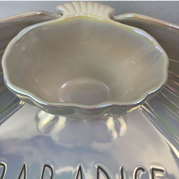 Rae Dunn ceramic luster paradise shrimp & dip bowl New in Box - Picture 2 of 5